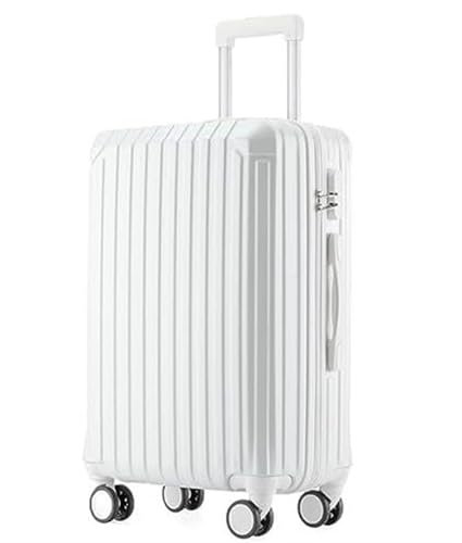 ASHSDI Koffer Reisekoffer Trolley Koffer Mit Spinner-Rädern, Hartschalen-Leichtgewichtler-Rollkoffer Für Geschäftsreisen Boardcase Handgepäck (Color : White, Size : 20in)