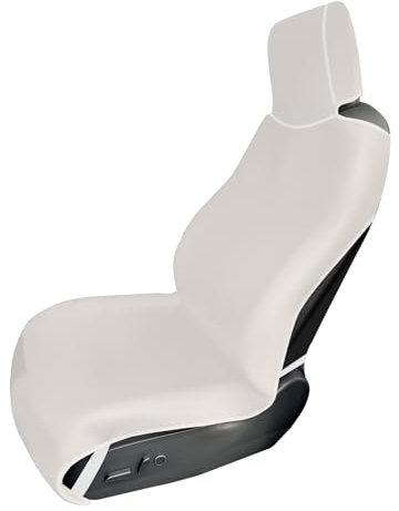 1Pc Erweitertes Wasserdichtes Autositzbezüge Handtuch mit 3 Schnallenriemen, Premium Universal Neoprene rutschfeste Rückseite Fleckabweisender Waschbar Autoschutz Sitzauflage für SUV Dog Kind (Weiß)