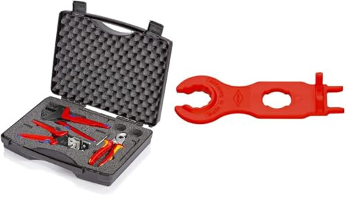 Knipex Werkzeugkoffer für Photovoltaik 97 91 01 & Montagewerkzeug-Set für Solar-Steckverbinder MC4 (Multi-Contact) 115 mm (SB-Karte/Blister) 97 49 66 2