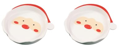 2 x Weihnachtsgeschirr, einzigartige dekorative Dinner-Party-Teller für Geschenk, Festival, 20,3 cm, Weihnachtsmann, 20,3 cm