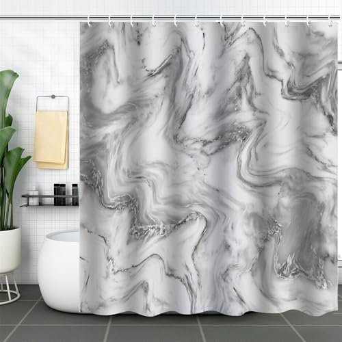 FAIRYGATE Badezimmer Vorhang Marmor Duschvorhang Badewanne Vorhang Starke Duschvorhänge Wasserdicht Gardinenbeschwerer für Gardinen Tischdecken Verhindert das Blasen des Duschvorhangs B8909