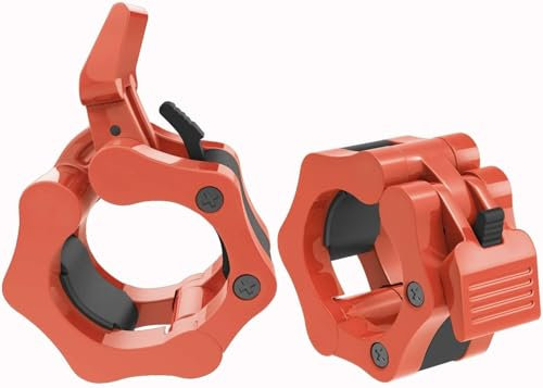 Bagues de Serrage Rouge 2 Pièces 50mm Collier de Blocage Bague Stop Disque Musculation pour Haltère Haltérophilie Musculation