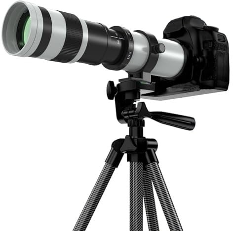 BENOISON Teleobjektiv 420-800mm, EF Objektiv für Canon DSLR, Manueller Fokus MF Zoom Objektiv für Canon 4000D 2000D 1500D 1300D 1200D 850D 800D 750D 600D 500D 250D 90D 80D 77D 7D 6D 5D 1D