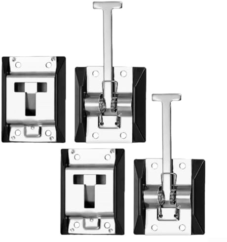 Door Retaining Latch, 2Pcs Door Retaining Latch Door Retainer Latch Catch Plate Hook & Spring, Door Retaining Latches for Motorhomes, Trucks, Caravans(304 stainless steel)