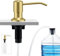 CREA Fregaderos de cocina, dispensador de jabón integrado, dispensador de detergente para fregadero, montaje en encimera con botella de 500 ml y manguera de extensión de 1 m de llenado superior, acero