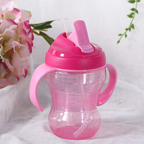 Bicchiere per Bambini, Facile da Pulire, Squisito, Bicchiere per Acqua Antiscivolo per Bambini, Negozio di Giocattoli Educativi Stabile e Durevole (Rosa 260ml)