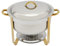 Konfiur 5L Edelstahl Chafing Dish, Speisenwärmer 42 * 32cm Wärmebehälter für Speisen, Buffetwärmer mit Scheuerschale Deckel und Kraftstoffpastenbehälter, für Buffet Catering Buffet Gastro und Party