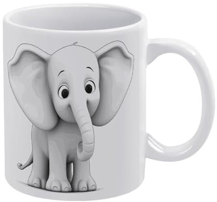 Magische Kaffeetasse mit wechselndem Motiv, hitzeempfindlich, Porzellan, Teetasse, Morphing-Tassen, weißer Elefant, bedruckt, Farbwechsel, Kaffeebecher, wärmeaktiviert