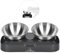 H&A PETCARE Raised Cat Bowl,0 & 15° Cat Bowls With Stand Tilted Design, Elevated Cat Bowls With Stainless Steel Water Bowl And Food Bowl, Pet Feeding Bowls For Cats And Small Dogs, Food-Grade Material