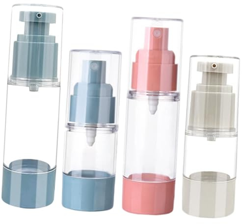 Healeved Flacons à Pompe Airless 4 Pièces 15-30 Ml Bouteille De Laque Pour Cheveux Et Flacon Pulvérisateur Vide Rechargeables Pour Voyage Usage Cosmétique Sous Vide