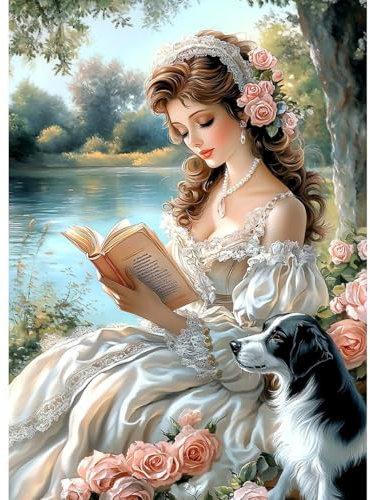 CEOVR Diamond Painting Bilder Kit Erwachsene Frau,30x40 cm Diamant Paintings Kit,5D DIY Diamond-painting Dösende Dame