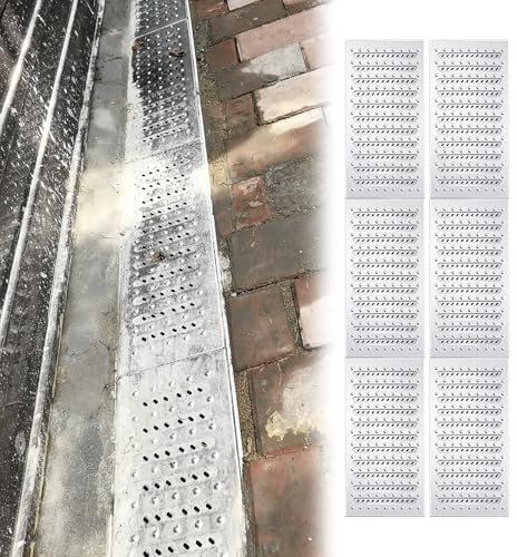 MLYAYE Caniveau Exterieur Grilles de Drainage pour plinthes extérieures, Paquet de 3, 6 ou 12, pour Garage, Cuisine, Jardin, terrasse(6pack,13 4/5 x 22 4/5 inch/35x58cm)