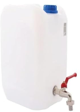 Water Storage Container, 30L Capacity, Metal Tap, 52 x 28.5 x 23.5 cm, White