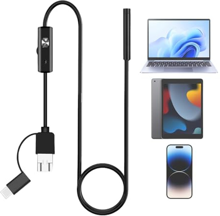 Duvcoywae Endoskop Kamera, IP67 wasserdichte Abflussinspektion Kamera, 3,5m Kabel, Verstellbares Tragbares Industrie Endoskop für Rohrleitungsuntersuchungen