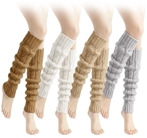 KWJEIULSOQ 3 Paar Leg Warmers Damen, Stulpen Damen Winter, Elastische Warm Halten Beinstulpen,Stilvolle Ergänzung Für Ballett, Alltag Und Zuhause Mädchen, Frauen