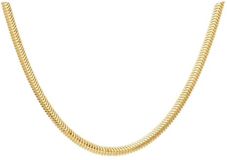 Bishilin Halskette Damen Gold 585, Collier Kette Gold 45CM 2.5MM Schlangenkette Halskette Charms für Hochzeit Braut