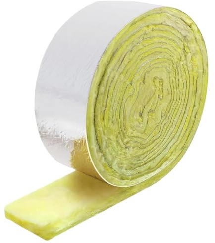Isolation en laine de verre pour tuyaux, rouleau de 10 m, isolation thermique et acoustique, fibre de verre (1)
