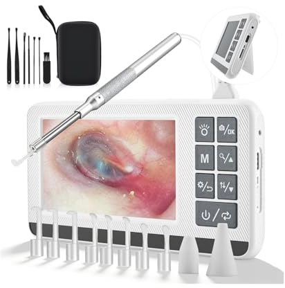 Eirolace Ohrenschmalz Entferner Otoskop mit Kamera – 1080P WiFi-Ohrenreiniger, IP67 Wasserdicht & 360° Kamera, 3,9mm für iPhone, iPad, Android Smartphones (Weiß)