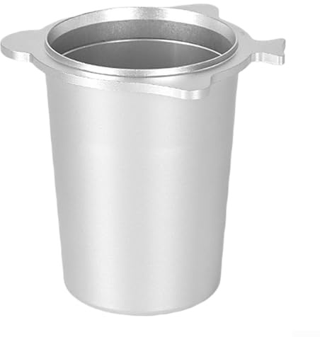 Kaffeebecher aus Aluminiumlegierung für Breville 8 Serie Mahlwerke, Anti-Verschütten, Staubsammelbecher mit abnehmbarem Design, Schwarz/Silber (Silber)