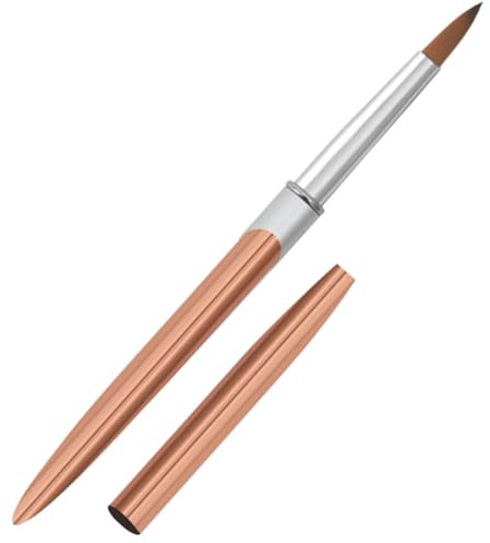 Healifty Nagelkunst Liner Pinsel Nagelpinsel für Nailart mit Metallgriff Roségold Kompatibel mit Gel und Acryllack Langlebig und Reisefreundlich