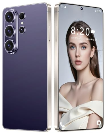 Nuevos teléfonos móviles S26 Ultra 5G Android Smartphone 8000mAh 16GB RAM 1TB ROM Teléfonos móviles desbloqueados Pantalla de 7.3 Pulgadas Desbloqueo Facial Teléfono móvil 72MP*108MP,Purple-1TB