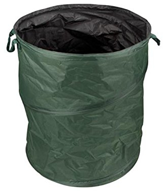 Perel Gartensack, faltbar, 85 l, Griffe, dunkelgrün/schwarz, wasserabweisend