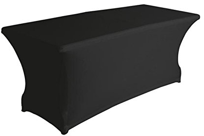 Perel Spanntischdecke, Tischabdeckung, Spandex Tischdecke, Outdoor Tischdecke rechteckig, Tischhusse Terrasse, waschbar bügelfrei elastisch, schwarz, 180 x 75 x 74 cm