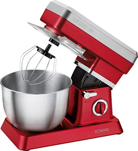 Robot de repostería - Amasadora de pan - Robot amasador - Robot de repostería profesional - Robot multifunción Bomann KM 398 CB - Robot amasador multifunción XXL - 1200 W - Titanio