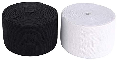 3 m Gummiband für Kundenspezifische Kleidung und Haushalt DIY Handwerk 3 Meter, 5 cm in breit in Schwarz oder Weis (Weis)