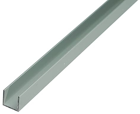 Alberts 473846 Profilé en U | aluminium, anodisé, couleur argent | 1000 x 15 x 10 mm