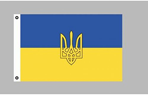 Everflag Flagge 90 x 150 : Ukraine mit Wappen