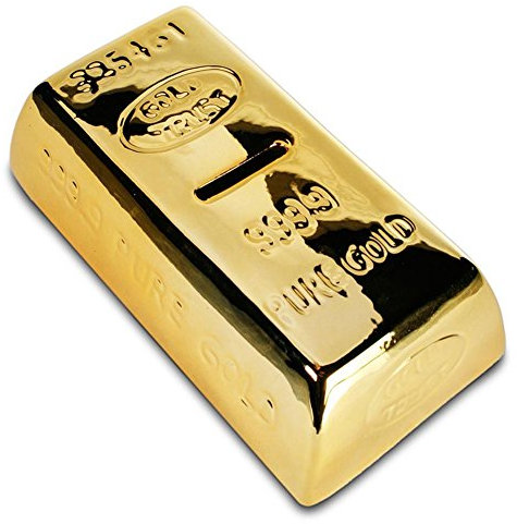 Spardose Sparbüchse Sparkasse Goldbarren 16,5 cm