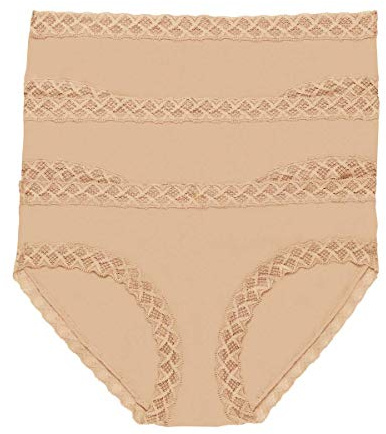 Natori Women's Bliss Pima Cotton Girl Brief 3 Pack 156058MP, Cafe, S