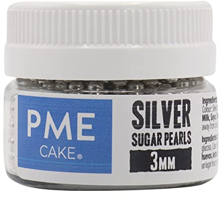 PME Silver 3 mm Diameter Sugar Pearls 25 g
