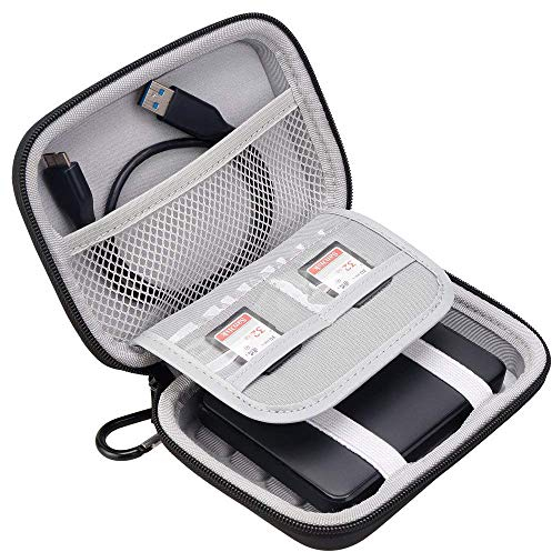Lacdo Housse de Protection Étui pour Disque Dur Portable pour Toshiba Canvio Basics/Canvio Advance/Canvio Flex Gaming, Seagate One Touch Portable 1TB 2TB 3TB 4TB 5TB 2.5 HDD Case, Nior