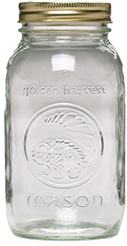 Ball Golden Harvest Einmachgläser, normale Öffnung, Vintage-Frucht-Design, 12 Stück, ca. 0,5 l, transparent