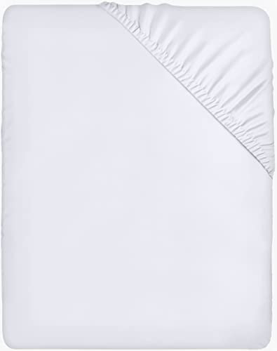 Utopia Bedding - Spannbettlaken 135x190cm - Weiß - Gebürstete Mikrofaser Spannbetttuch - 35 cm Tiefe Tasche