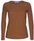 Ladies Womens Plain Stretchy Long Sleeve Round Neck Top UK Sizes 8-24 (Camel, 16-18)