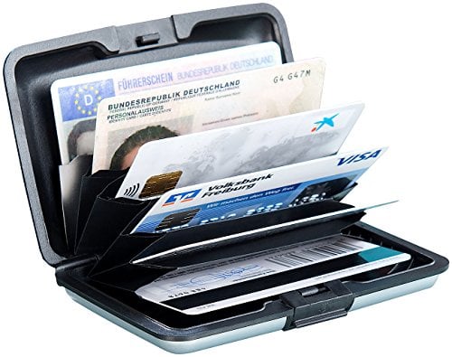 Xcase Kreditkartenetui: Edles RFID-Kartenetui aus Aluminium, Schutz für bis zu 6 Chip-Karten (Kreditkartenetui Aluminium, Kartenetuis, Safe Case für Kreditkarten)