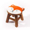 FairEntry Kinderhocker, Schemel, Kinderstuhl massiv aus Holz mit Motiv Fuchs, 25 cm Sitzhöhe für unsere Kindersitzgruppe