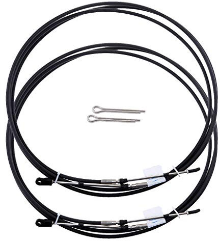 Shiwaki 2pcs 15ft Câble De Commande D'accélérateur De Moteur Hors-Bord De Bateau pour Yamaha Hors-Bord