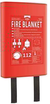 ELRO FB1300 Manta ignífuga 1.20m x 1.20m - Tapa Dura, Rojo, 1,2m x 1,2m