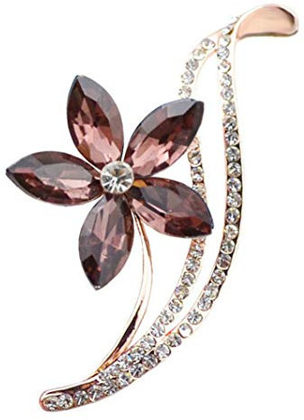 Ogquaton Élégant Broche Fleur Pin Strass Bijoux Vêtements Accessoires pour femmes Créatif et utile