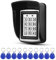 GXY 125KHz RFID Metal Access Control Keypad + Waterproof Cover+10pcs 125KHz Blue Keyfobs for door access