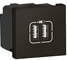 Legrand - Double chargeur USB Type-A Mosaic 3A 2 modules - noir mat