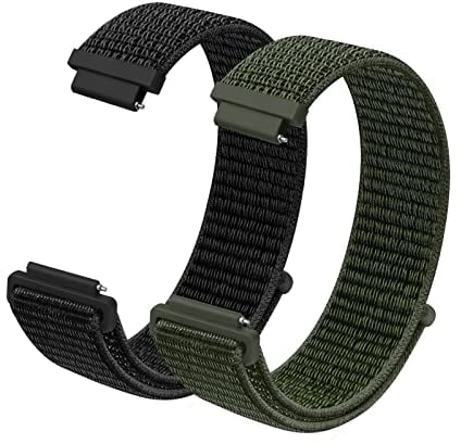 Vicloon Tressé Bracelet Montre en Nylon, 2Pcs 16mm 18mm 20mm Remplacement Bracelet de Montre en Nylon, Watch Straps Bracelets Homme et Femme Bandes à Boucle Réglable Dégagement Rapide