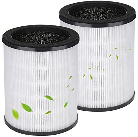 Druiap Luftreiniger Ersatzfilter H13 True HEPA Hocheffizienter Filter, 360° drehbarer Filter, nur kompatibel mit KJ80 Modell Luftreiniger (weiß)
