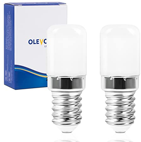 OLEVOLT LED E14 Ampoules pour Réfrigérateur Mini Ampoule LED E14 Blanc Naturel 4000K 2W Équivalent 20W, 210LM E14 LED Lampe Non Dimmable AC 220-240V Lot de 2
