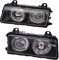 ATEC Germany 2x Hauptscheinwerfer vorne links + rechts, Kompatibel mit BMW 3er (E36), 1994-1999, Schwarz, Polykarbonat, Scheinwerfer, Frontscheinwerfer