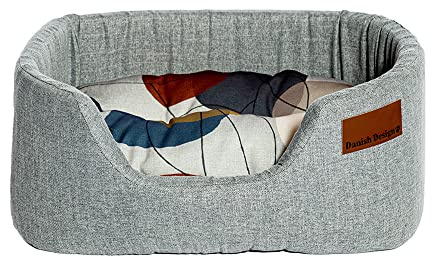 Danish Design Colour Block Hypoallergenic Silver Sustainable Lux Slumber Dog/Puppy Bed 30 Inch